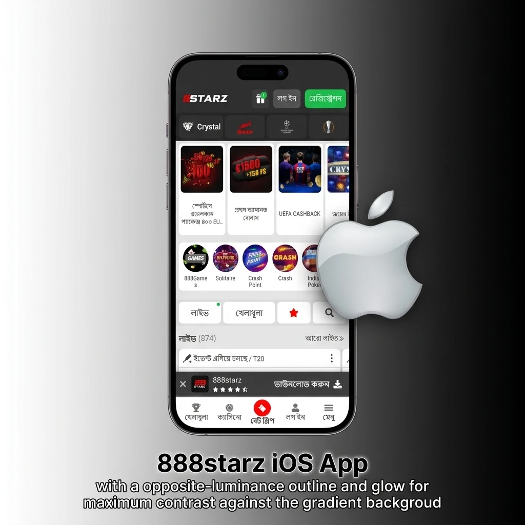 888starz iOS app interface on iPhone and iPad showing sports betting, casino games, live dealers and crypto payment features
